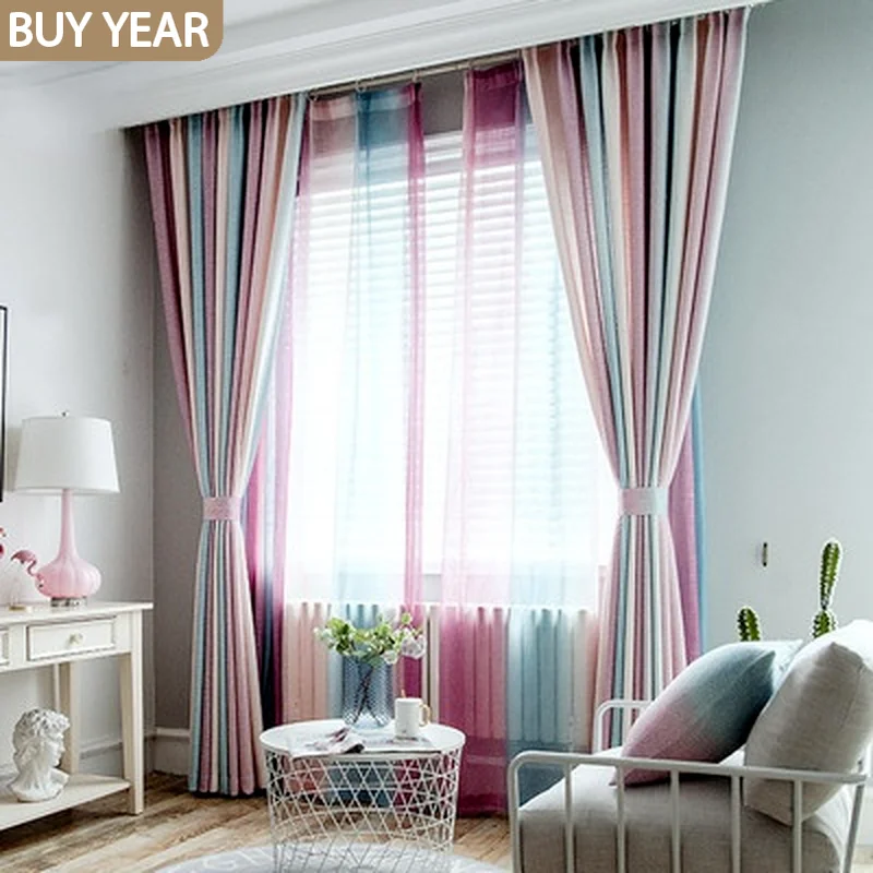 Modern Curtains for Living Dining Room Bedroom Mediterranean Style Shading Cotton and Hemp Striped Curtains Simple Morden Tulle
Modern Curtains for Living Dining Room Bedroom Mediterranean Style Shading Cotton and Hemp Striped Curtains Simple Morden Tulle