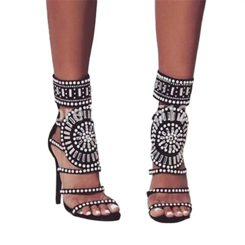 High Quality Women Fashion Open Toe Rhinestone Design High Heel Sandals Crystal Ankle Wrap glitter diamond Gladiator Sandals
High Quality Women Fashion Open Toe Rhinestone Design High Heel Sandals Crystal Ankle Wrap glitter diamond Gladiator Sandals
