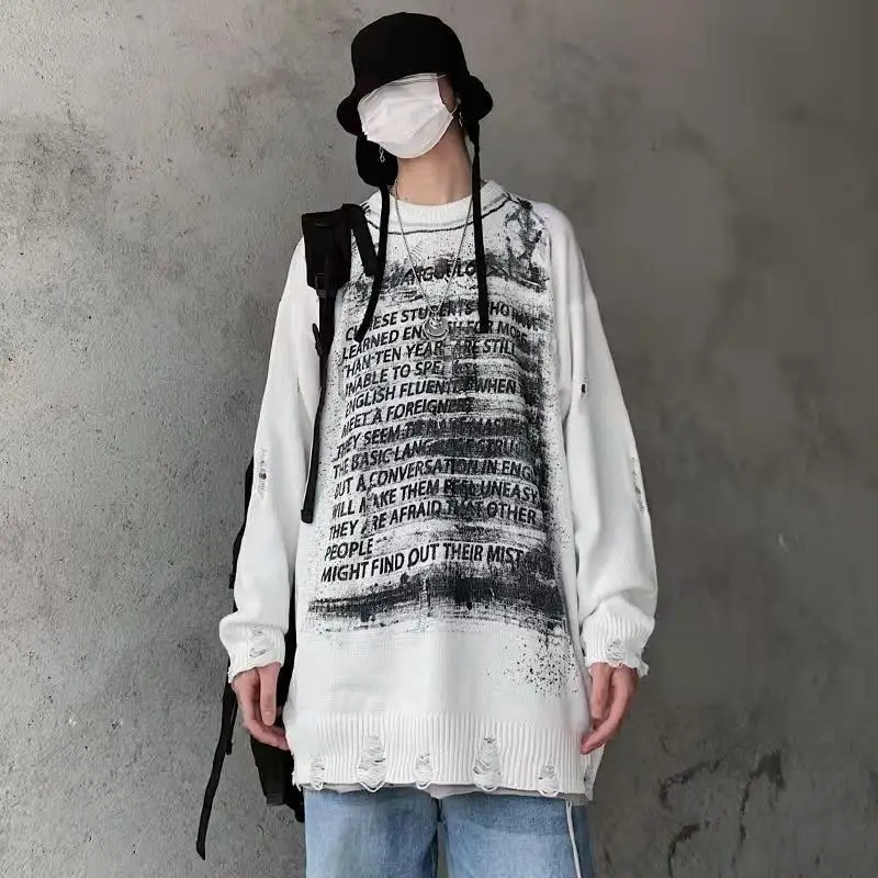 Hip Hop Streetwear Sweater Men Damage Hole Vintage Washed Oversized Knitted Pullover Jumper Fashion Punk Gothic Harajuku Sweater
Hip Hop Streetwear Sweater Men Damage Hole Vintage Washed Oversized Knitted Pullover Jumper Fashion Punk Gothic Harajuku Sweater