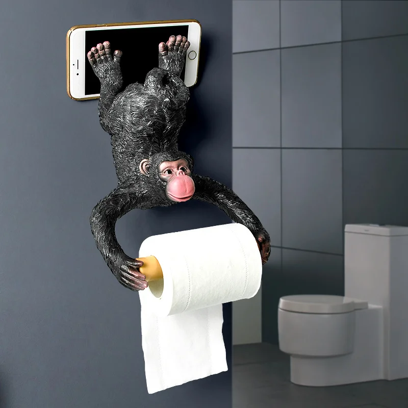 Gibbon Statue Wall Decoration Toilet Tissue Holder Loo Ledge Black Monkey figurines Hanging Roll Tissue holder
Gibbon Statue Wall Decoration Toilet Tissue Holder Loo Ledge Black Monkey figurines Hanging Roll Tissue holder