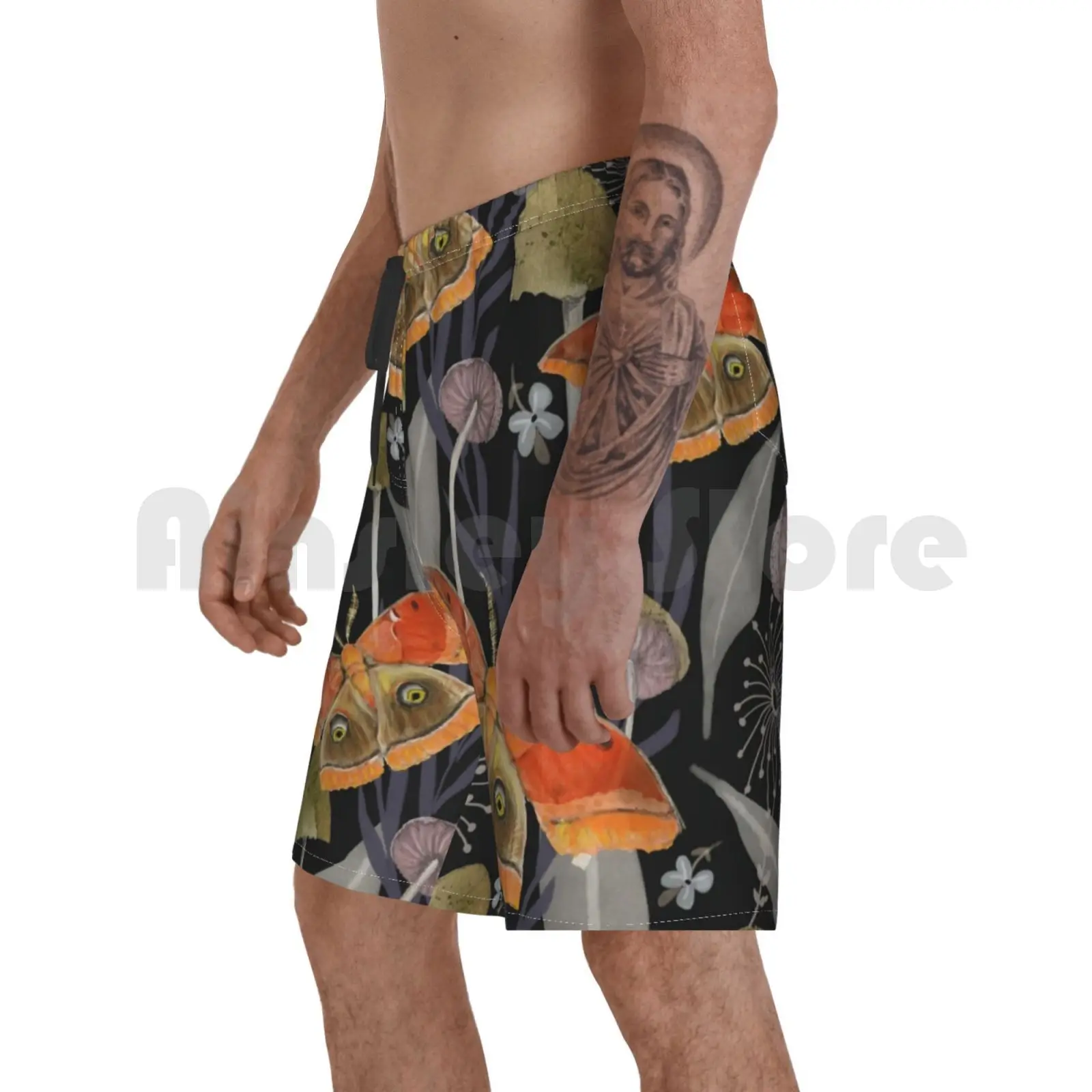 Midnight Moth Beach Shorts Men Beach Pants Swim Trunks Moth Orange Navy Blue Mushrooms Leaves Magic Jennifer Geldard
Midnight Moth Beach Shorts Men Beach Pants Swim Trunks Moth Orange Navy Blue Mushrooms Leaves Magic Jennifer Geldard