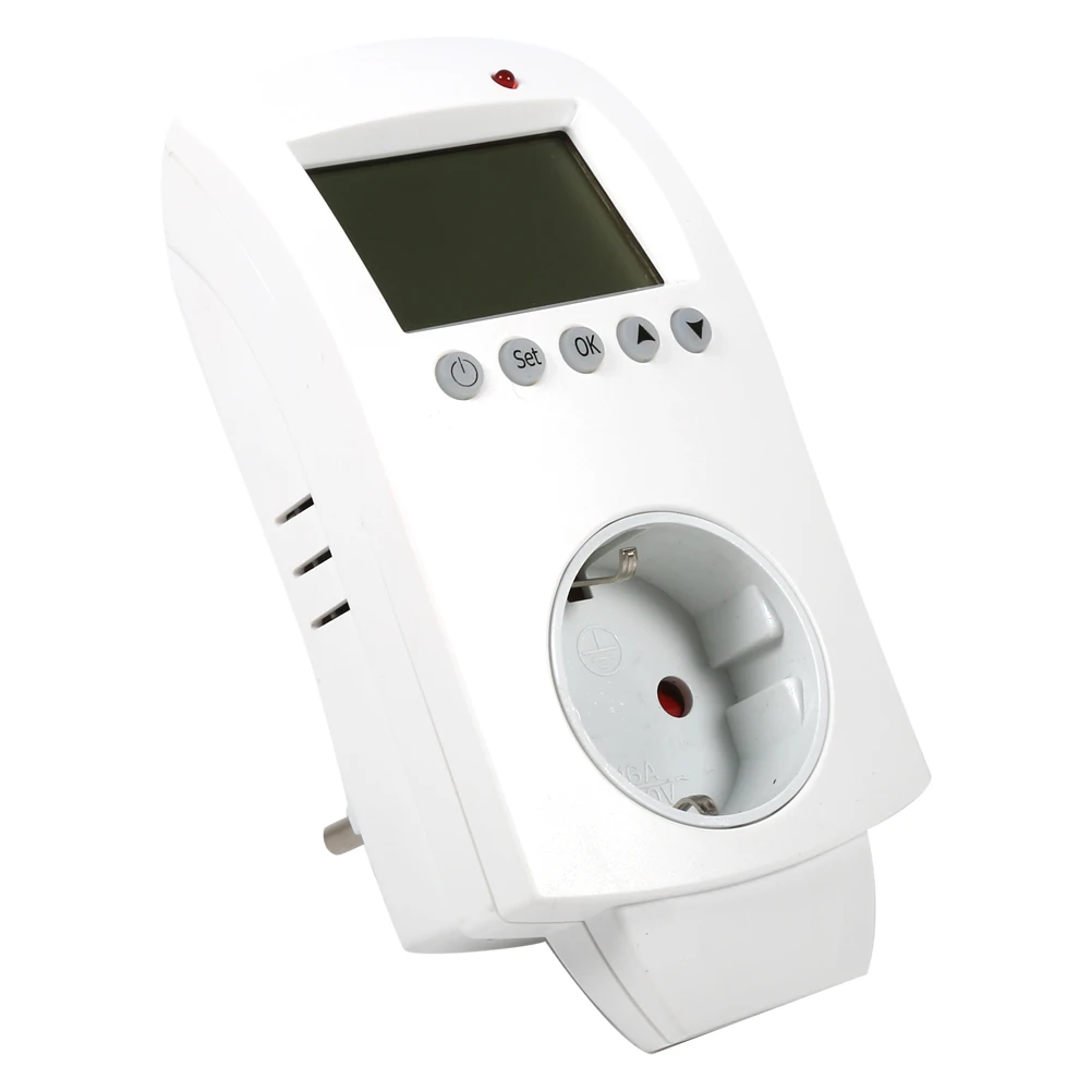 Plug In Thermostat Digital Programmable Temperature Controller with Outlet (EU Plug)Temperature Controller
Plug In Thermostat Digital Programmable Temperature Controller with Outlet (EU Plug)Temperature Controller