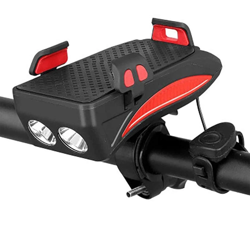 Bicycle Headlight USB Rechargeable 4 in 1 Multifunction Bike Light Mobile Phone Stand for iPhone IPX65 Waterproof Bike Headlight
Bicycle Headlight USB Rechargeable 4 in 1 Multifunction Bike Light Mobile Phone Stand for iPhone IPX65 Waterproof Bike Headlight