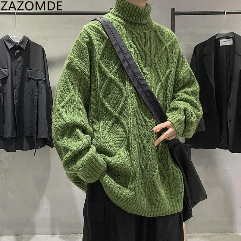 ZAZOMDE Solid Color Men Sweater Knitted 2020 Winter Fashion High Street Pullover Sweater Warm Korean Men Loose Green Sweater
ZAZOMDE Solid Color Men Sweater Knitted 2020 Winter Fashion High Street Pullover Sweater Warm Korean Men Loose Green Sweater