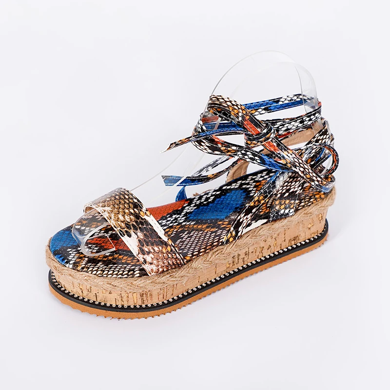 Woman Sandals Ladies Snakeskin Open Toe Serpentine Ankle Strap Platform Shoes Woman Fashion Casual Sandals Female Summer 2020
Woman Sandals Ladies Snakeskin Open Toe Serpentine Ankle Strap Platform Shoes Woman Fashion Casual Sandals Female Summer 2020
