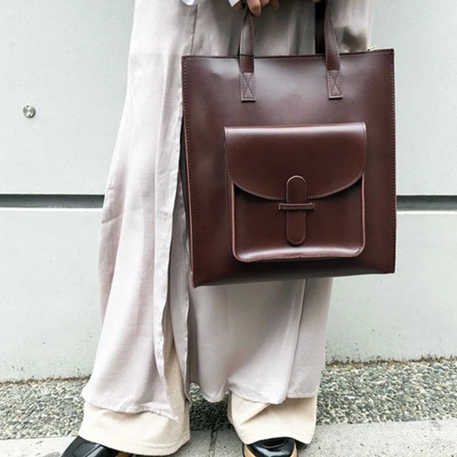 Pu Leather Solid Color Women Handbag Large Capacity Square Shoulder Bags Big Retro Elegant Tote Fashion Luxury Vintage Purse
Pu Leather Solid Color Women Handbag Large Capacity Square Shoulder Bags Big Retro Elegant Tote Fashion Luxury Vintage Purse