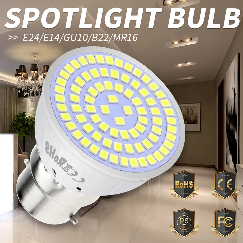 

220V GU10 Spotlight LED E27 Corn Lamp E14 Candle Bulb MR16 Lampada LED Ampoule B22 Bombillas For Home 3W 5W 7W 240V Chandeliers