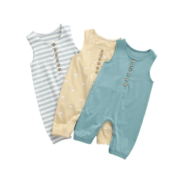 Toddler Baby Boys Clothes Sleeveless Rompers Summer Infant Printing/Solid Color/Striped Jumpsuit Suitable for Summer and Travel
Toddler Baby Boys Clothes Sleeveless Rompers Summer Infant Printing/Solid Color/Striped Jumpsuit Suitable for Summer and Travel