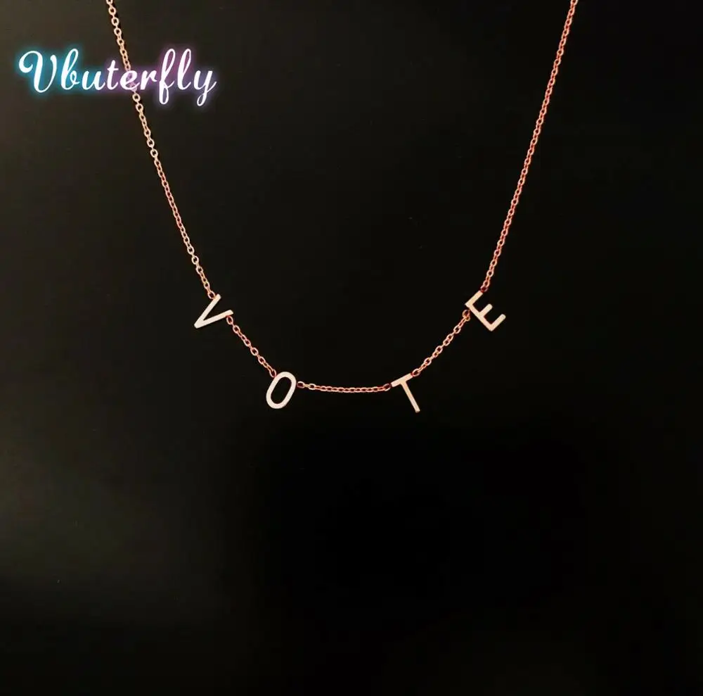 33/36/40/45+5cm Michelle Obama Vote Necklace Stainless Steel Jewelry for Women Silver-plate "Vote "Pendant Necklace N792
33/36/40/45+5cm Michelle Obama Vote Necklace Stainless Steel Jewelry for Women Silver-plate "Vote "Pendant Necklace N792