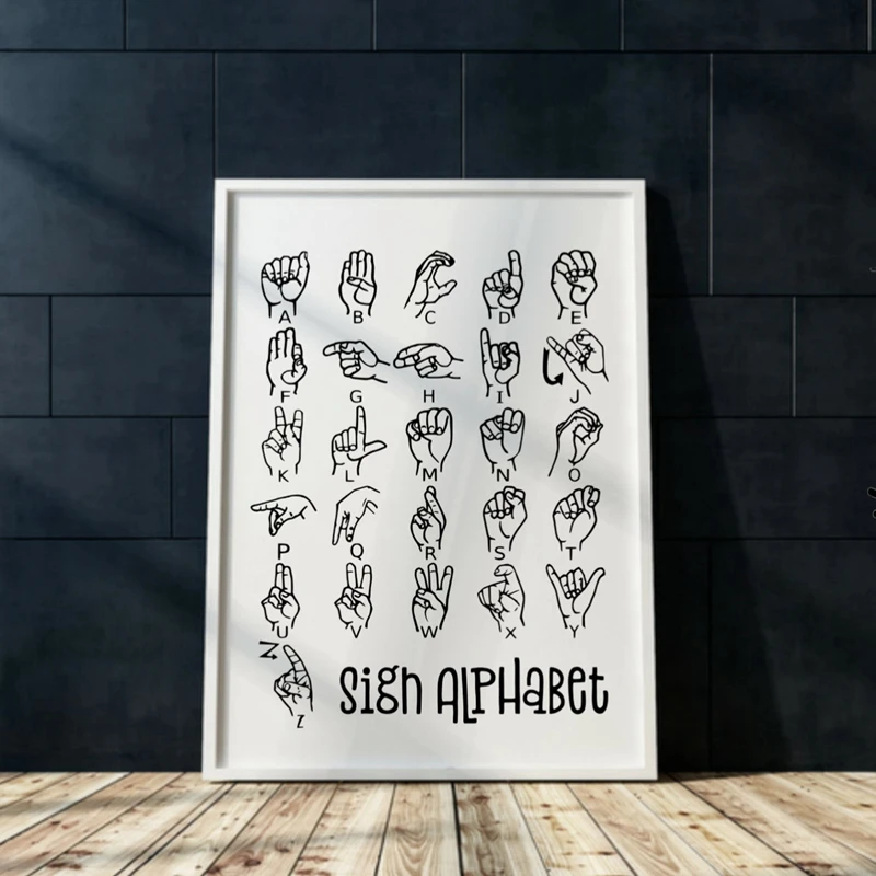 Prints Wall Art Picture Sign Language Alphabet Kids Room Home Decor Education Sign Poster Nursery Nordic Style Canvas Painting
Prints Wall Art Picture Sign Language Alphabet Kids Room Home Decor Education Sign Poster Nursery Nordic Style Canvas Painting