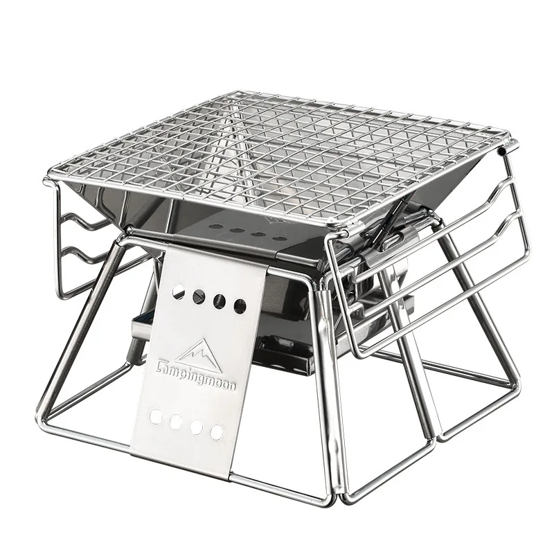

Portable BBQ Grill Stainless Steel Outdoor Barbecue Tool Camping Picnic Grill Foldable Charcoal Grill Easily Assembled Cook Grid