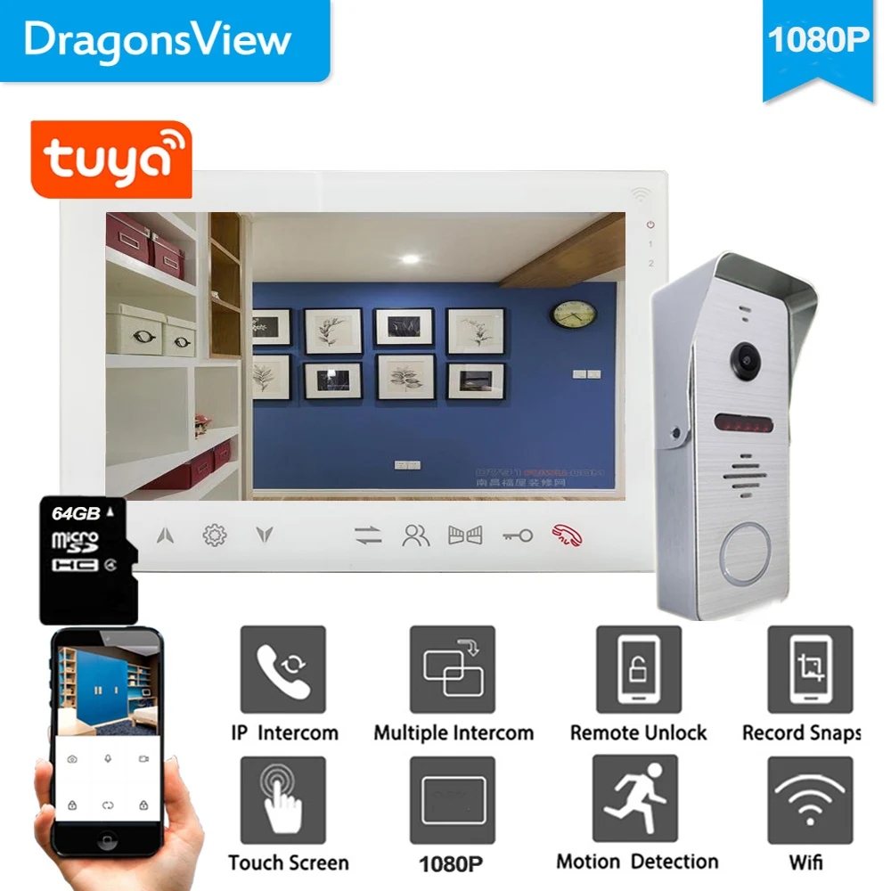 Умный беспроводной видеодомофон Dragonsview, Wi-Fi дверной звонок, 1080P, система Intercom Tuyasmart, 7-дюймовый день, ночное видение, ИК-разблокировка
Умный беспроводной видеодомофон Dragonsview, Wi-Fi дверной звонок, 1080P, система Intercom Tuyasmart, 7-дюймовый день, ночное видение, ИК-разблокировка