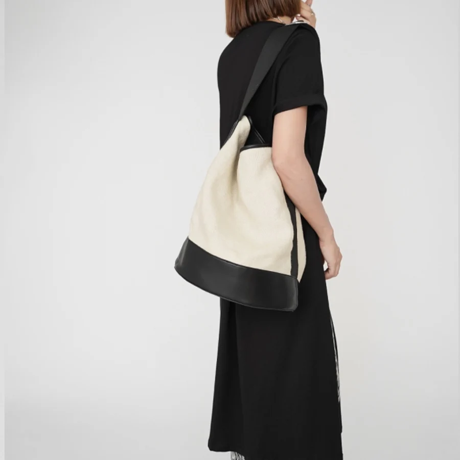 Designer Linen Canvas Bags Bucket Women 2021 Fabric With Leather Ladies Tote Shopper Bag Large Capacity Fashion Female Handbag
Designer Linen Canvas Bags Bucket Women 2021 Fabric With Leather Ladies Tote Shopper Bag Large Capacity Fashion Female Handbag