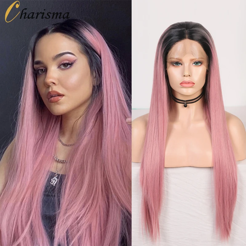 Charisma Ombre Pink Wig Middle Part Synthetic Lace Front Wig Glueless Cosplay Wigs with Black Roots Synthetic Wigs for Women
Charisma Ombre Pink Wig Middle Part Synthetic Lace Front Wig Glueless Cosplay Wigs with Black Roots Synthetic Wigs for Women