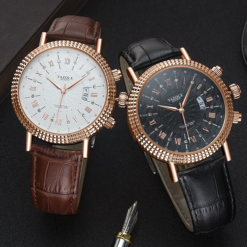 Mens Watches Top Brand Luxury Watch Male Clock Business Mens Wrist Watch Complete Calendar Design Time YAZOLE Relogio Masculino 
Mens Watches Top Brand Luxury Watch Male Clock Business Mens Wrist Watch Complete Calendar Design Time YAZOLE Relogio Masculino