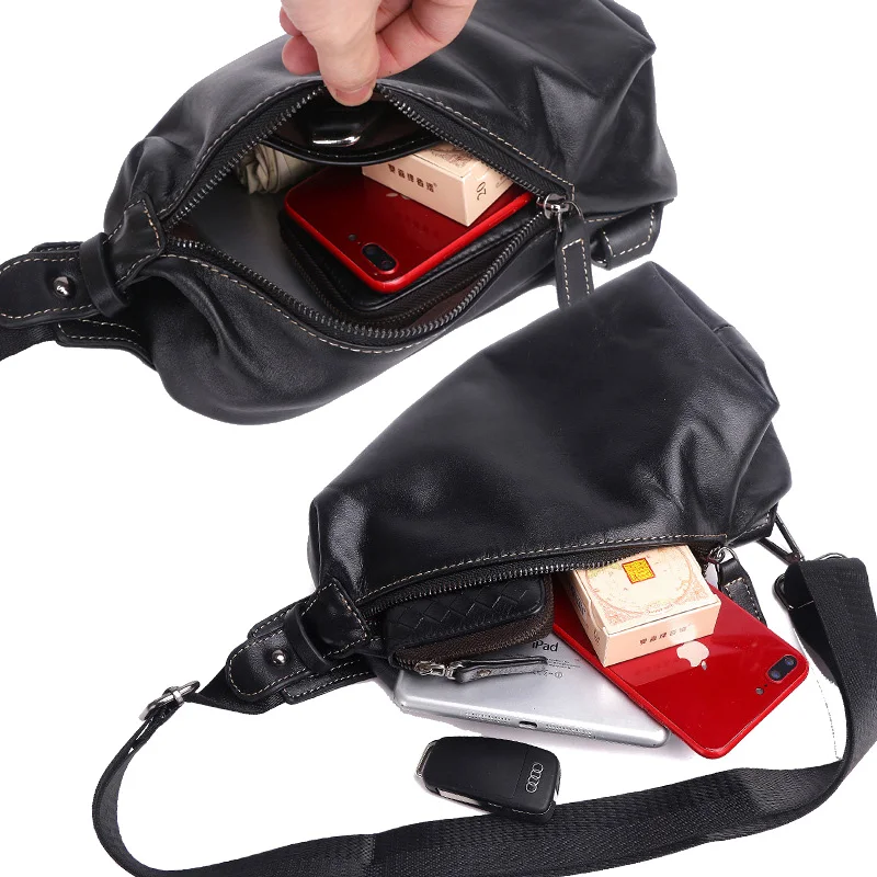 Zency Soft Genuine Leather Chest Bag Simple Casual Men's Bag Large Capacity Male Messenger Bag High Quality Casual Chest Pack
Zency Soft Genuine Leather Chest Bag Simple Casual Men's Bag Large Capacity Male Messenger Bag High Quality Casual Chest Pack