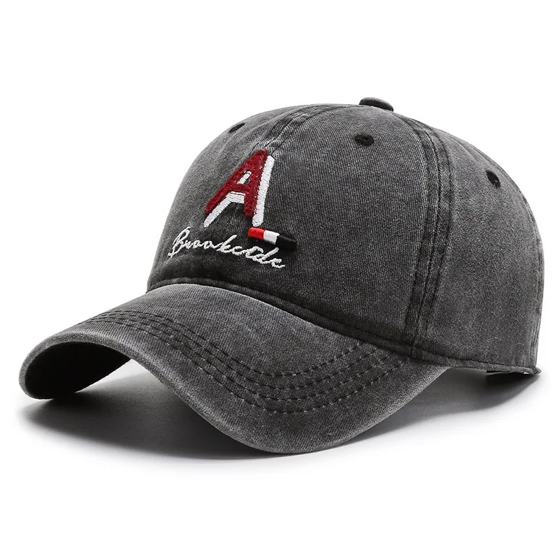 Trendy new style washed cotton denim letter embroidery baseball cap European and American style men's and women's fashion F1 hat
Trendy new style washed cotton denim letter embroidery baseball cap European and American style men's and women's fashion F1 hat