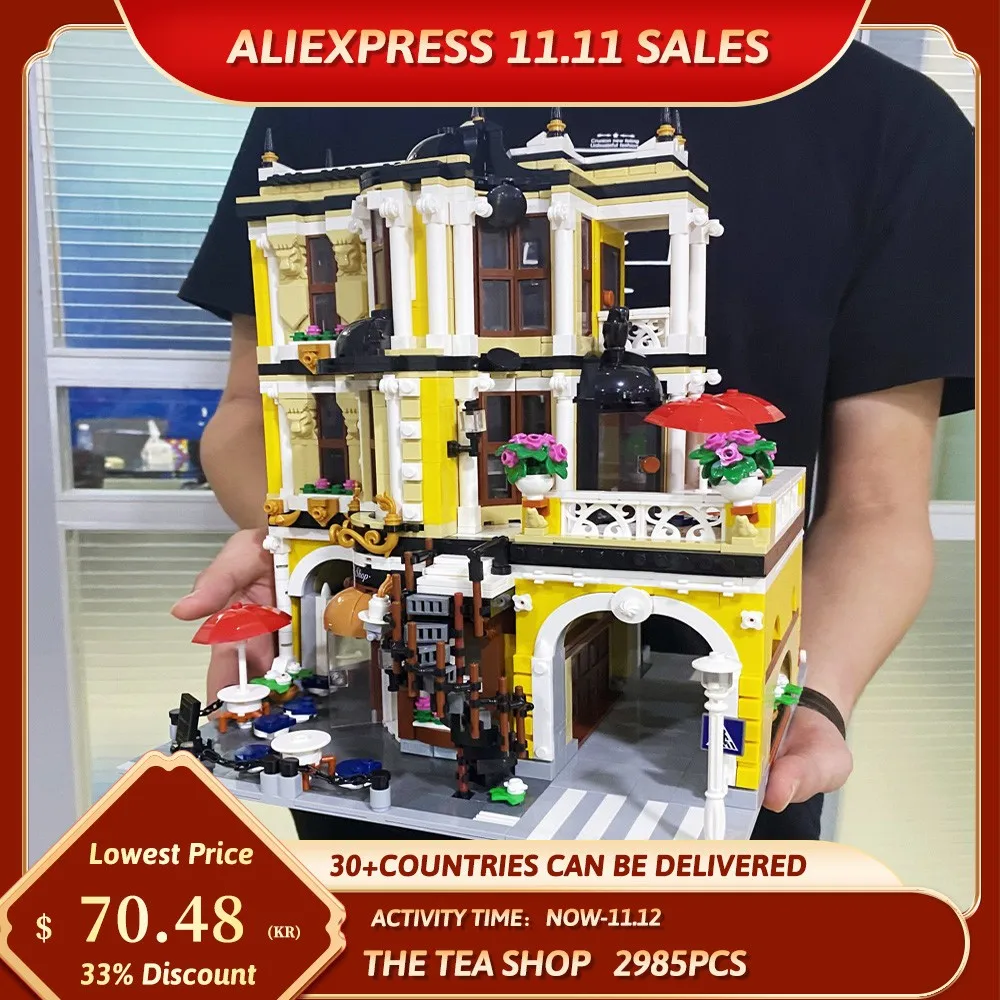Creative Expert Ideas City Street View The Tea Shop Hat Shop Venice 2985P Moc Modular Brick Building Block Model Garden Center 
Creative Expert Ideas City Street View The Tea Shop Hat Shop Venice 2985P Moc Modular Brick Building Block Model Garden Center