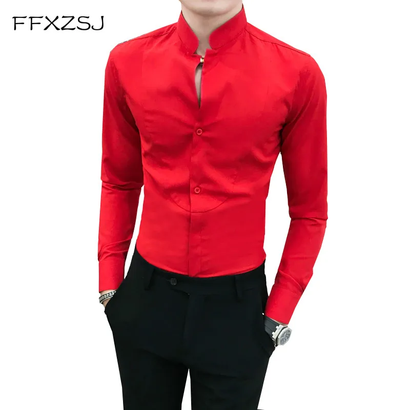 Autumn New Men Shirt Fashion Chinese Style Dress Slim Fit Casual V-neck long Sleeves Shirt Camisa Social Business Dress Shirts
Autumn New Men Shirt Fashion Chinese Style Dress Slim Fit Casual V-neck long Sleeves Shirt Camisa Social Business Dress Shirts