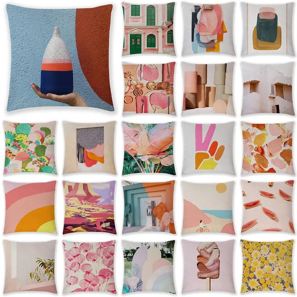 18" Pink Simple Linen Cotton Vintage Bedroom Pillow Case Cushion Cover Home Sofa Office Car Seat Chair Decoration Pillowcase
18" Pink Simple Linen Cotton Vintage Bedroom Pillow Case Cushion Cover Home Sofa Office Car Seat Chair Decoration Pillowcase