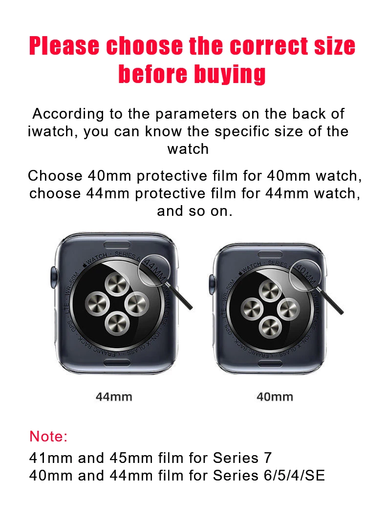 Защитная пленка для Apple Watch Гидрогелевая смарт-часов iwatch 7 6 SE 5 4 45 мм 41 40 44 - купить