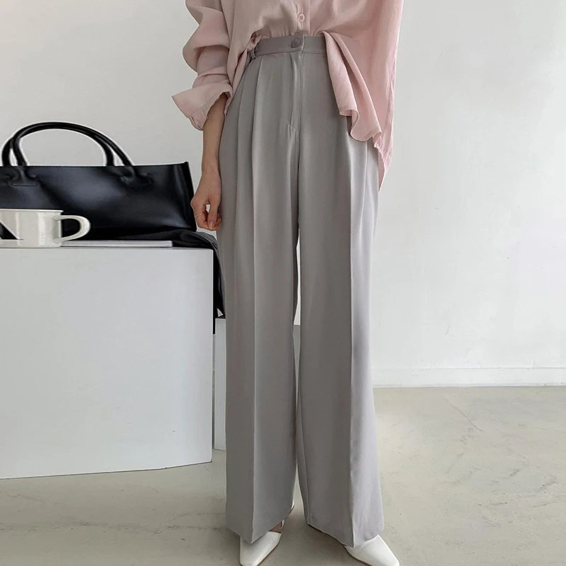 Korean Chic Summer High Waist Loose Casual Wide Leg Casual Trousers For Women Elegant 2021 Fashion Clothes New Straight pants
Korean Chic Summer High Waist Loose Casual Wide Leg Casual Trousers For Women Elegant 2021 Fashion Clothes New Straight pants
