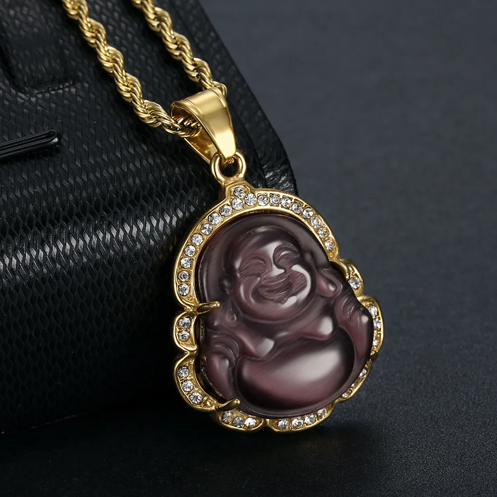 Cubic Zirconic Buddha Pendant Necklaces For Women Big Maitreya Stainless Steel Gold Gem Necklace Fashion Jewelry DropShipping
Cubic Zirconic Buddha Pendant Necklaces For Women Big Maitreya Stainless Steel Gold Gem Necklace Fashion Jewelry DropShipping