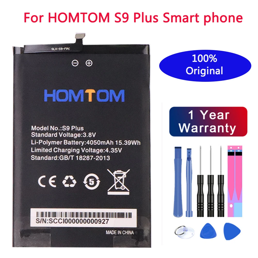 100% новый высококачественный оригинальный аккумулятор homtom S9 Plus 4050 мАч для