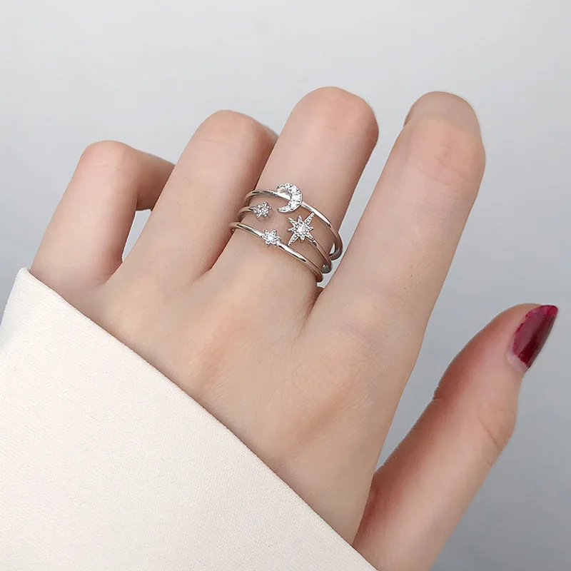 Women Rings Aesthetic Ins style Wedding Star Moon Open Three levels Rings Adjustable Set For Women Couples Fit Summer Beach
Women Rings Aesthetic Ins style Wedding Star Moon Open Three levels Rings Adjustable Set For Women Couples Fit Summer Beach