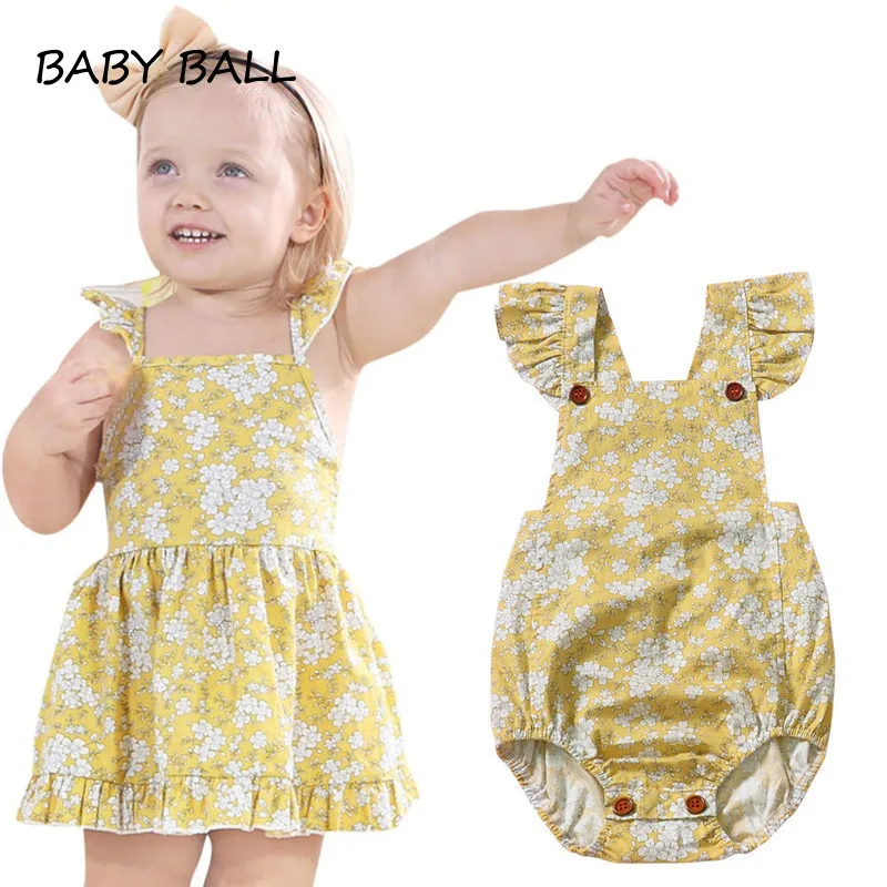 Фото Летнее платье для новорожденных девочек милый комбинезон с открытой спиной и
