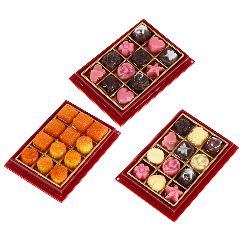 

1 Set 1/6 And 1/12 Dollhouse Miniature Mini Boxed Chocolate Model Play Kitchen Food Toy For House Doll Accessories