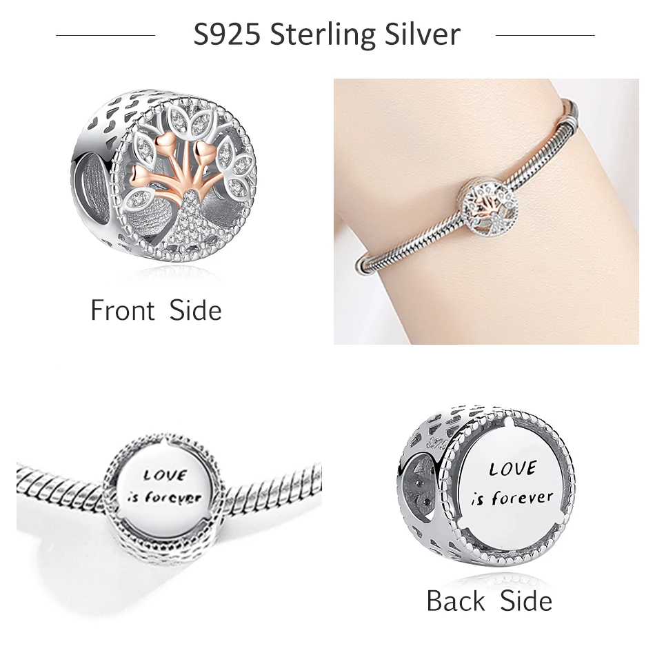 ELESHE Rose Gold 925 Sterling Silver Butterfly Heart Bead Rabbit Rose Family Tree Dangle Charm Fit Original Bracelet DIY Jewelry
ELESHE Rose Gold 925 Sterling Silver Butterfly Heart Bead Rabbit Rose Family Tree Dangle Charm Fit Original Bracelet DIY Jewelry