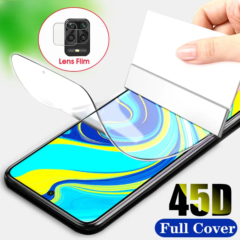 2 в 1 Redmi Note 9S ксяоми редми ноут 9s стекло нот Гидрогелевая пленка для Xiaomi защита