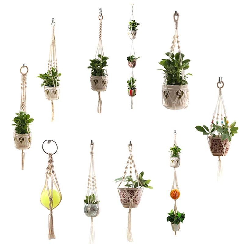New Hot Sales 100% Handmade Macrame Plant Hanger Plant Holder Flower /pot Hanger For Wall Decoration Countyard Garden
New Hot Sales 100% Handmade Macrame Plant Hanger Plant Holder Flower /pot Hanger For Wall Decoration Countyard Garden