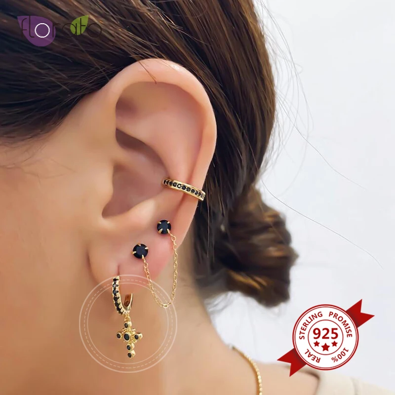 925 Sterling Silver Ear Buckle Evolet Gold Earrings for Women Simple CZ Cross Shaped Small Hoop Earrings Fashion Silver Jewelry
925 Sterling Silver Ear Buckle Evolet Gold Earrings for Women Simple CZ Cross Shaped Small Hoop Earrings Fashion Silver Jewelry