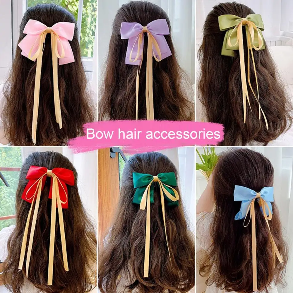 Girls Hair Clip Fashion Sweet Simple Elastic Bow Long Ribbon Girl Hairpin Hair Clip for School Headwear
Girls Hair Clip Fashion Sweet Simple Elastic Bow Long Ribbon Girl Hairpin Hair Clip for School Headwear