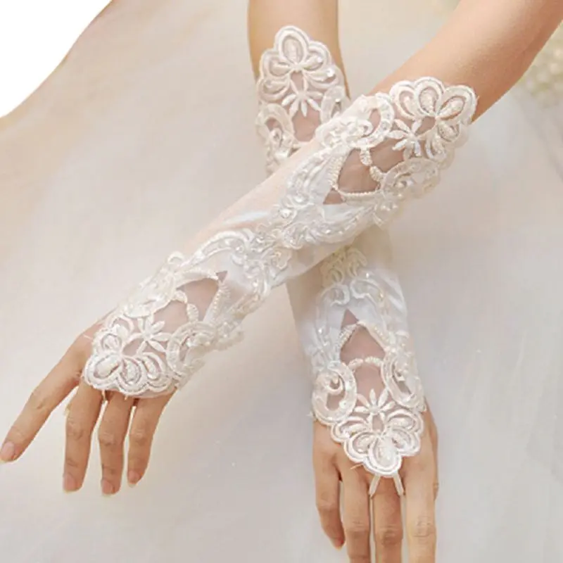1 Pair Women Bridal Long Gloves Opera Fingerless Embroidery Lace Glitter Sequins Solid Color Elbow Length Mittens Hook Finger
1 Pair Women Bridal Long Gloves Opera Fingerless Embroidery Lace Glitter Sequins Solid Color Elbow Length Mittens Hook Finger