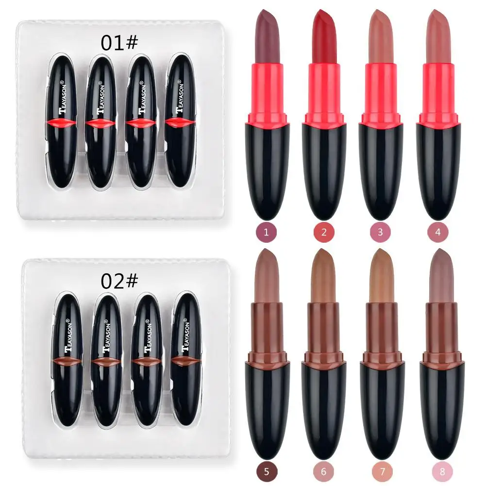 4Pcs/set Bullet Matte Lipstick Silky Long Lasting Makeup Moisturizing Lipstick
4Pcs/set Bullet Matte Lipstick Silky Long Lasting Makeup Moisturizing Lipstick