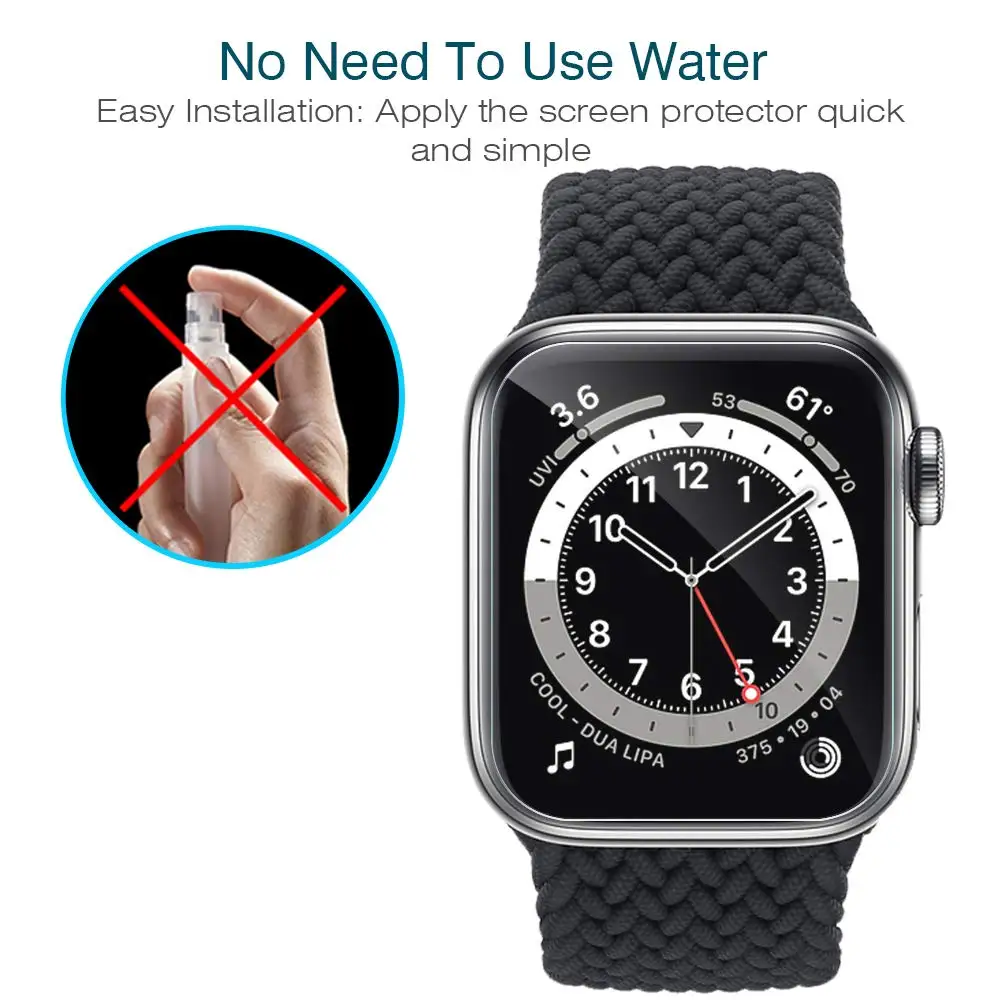 Гидрогелевая пленка для защиты экрана мягкая Apple Watch 6 SE 5 4 3 2 1 полное покрытие не