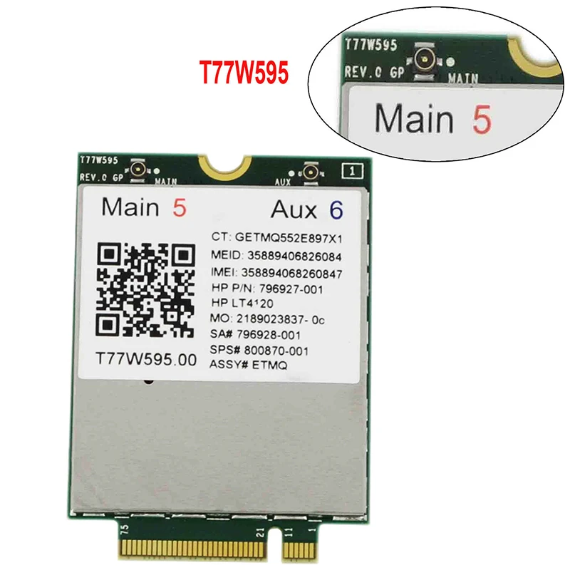 Lt4120 X5 LTE T77W595 796928-001 аккумулятор большой емкости 4G WWAN M.2 150 Мбит/с модем для HP Elite X2 840