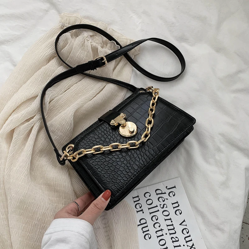Fashion Alligator Woman Shoulder Bag PU Leather Chain Black Crossbody Soft Flap Versatile Purses And Handbags Bolsa Feminina sac
Fashion Alligator Woman Shoulder Bag PU Leather Chain Black Crossbody Soft Flap Versatile Purses And Handbags Bolsa Feminina sac