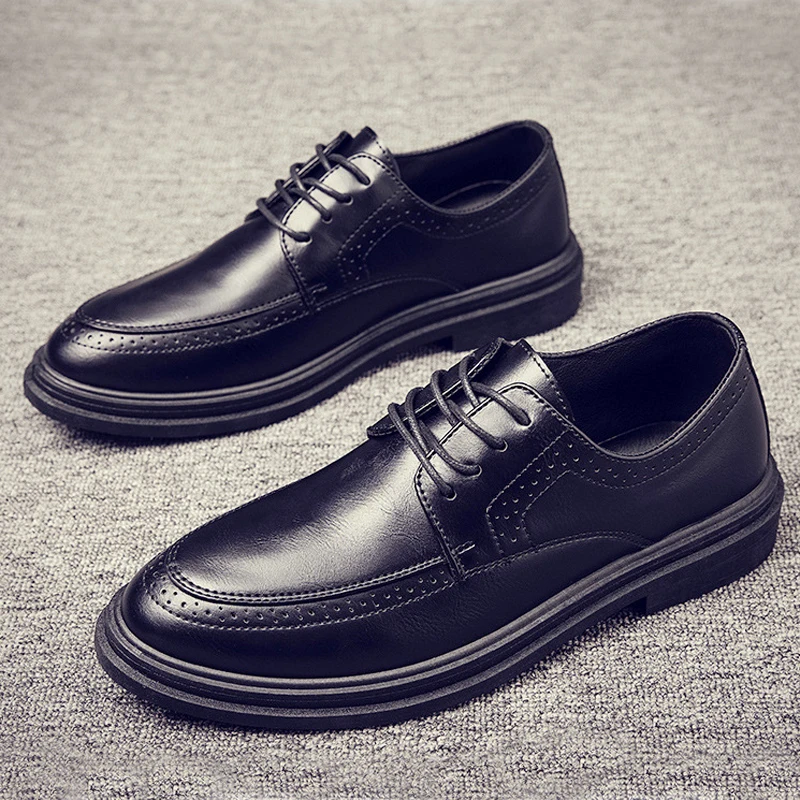 Мужские повседневные кожаные туфли, коричневые деловые туфли на плоской подошве, со шнуровкой, для осени, 2022 
Мужские повседневные кожаные туфли, коричневые деловые туфли на плоской подошве, со шнуровкой, для осени, 2022