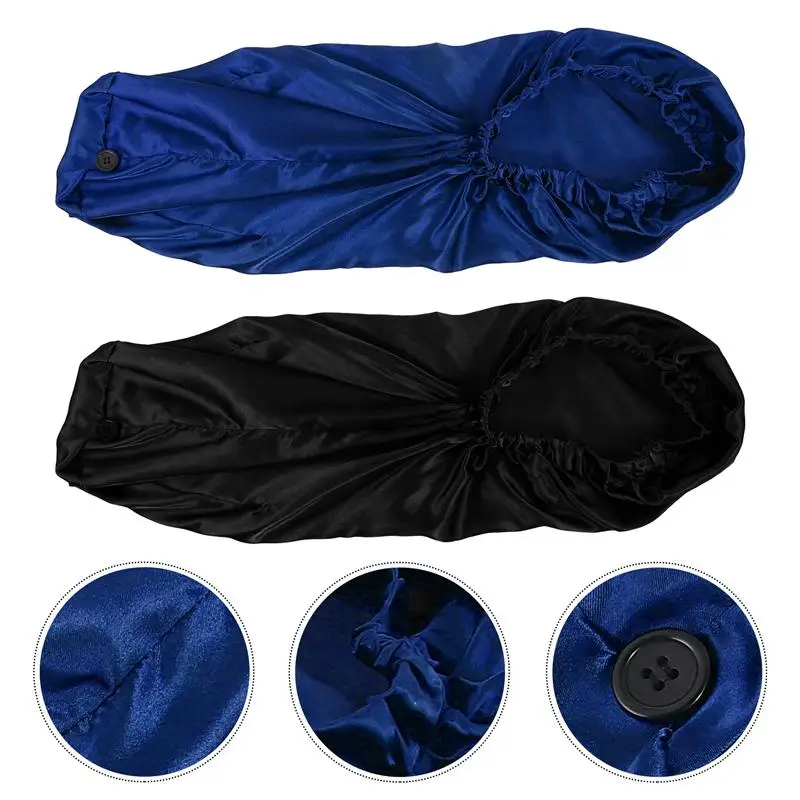 2Pcs Satin Long-cylinder Nightcaps with Buckle Beauty Hair Hats Shower Hats
2Pcs Satin Long-cylinder Nightcaps with Buckle Beauty Hair Hats Shower Hats