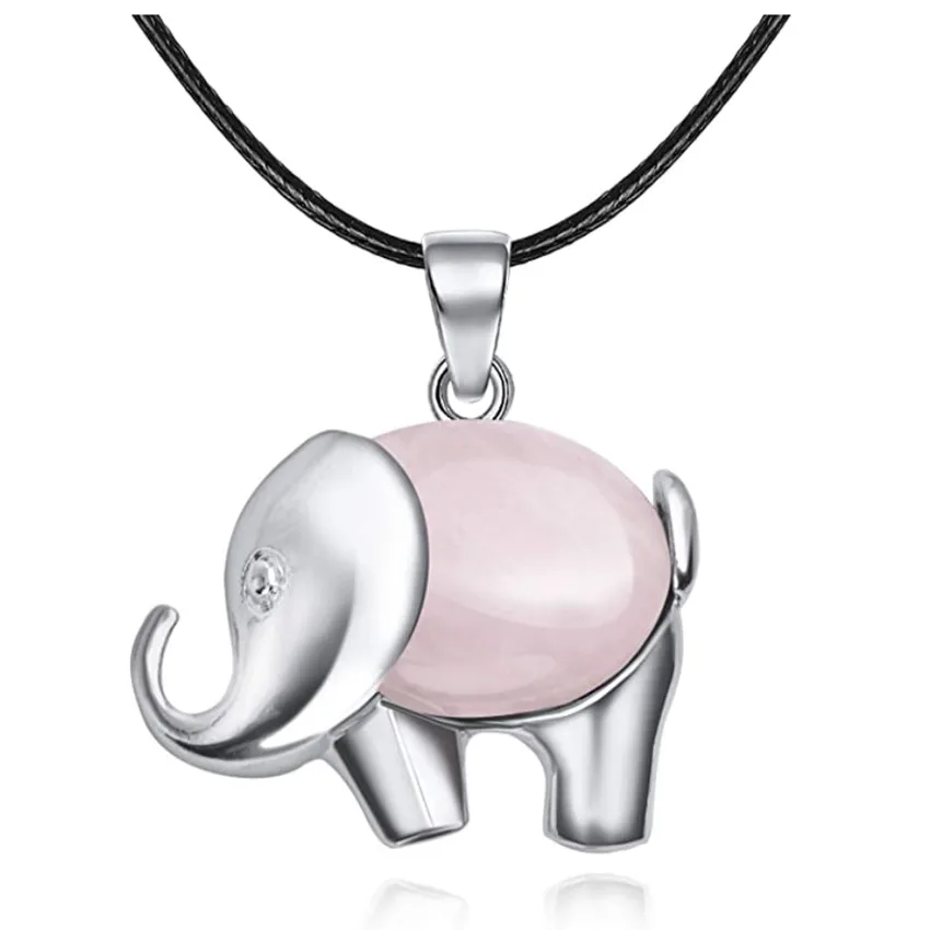 Silver Plated Elephant Shape Green Aventurine Pendant Rope Chain Necklace Rose Pink Quartz Jewelry
Silver Plated Elephant Shape Green Aventurine Pendant Rope Chain Necklace Rose Pink Quartz Jewelry