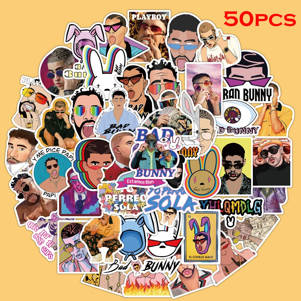 50pcs Bad Bunny Stickers Waterproof graffiti stickers DIY paper suitcase skateboard bicycle children's toy stickers
50pcs Bad Bunny Stickers Waterproof graffiti stickers DIY paper suitcase skateboard bicycle children's toy stickers
