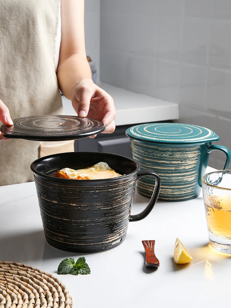 Japanese 850ml Ceramic Noodle Cup Bowl With Lid Breakfast Coffee Yogurt Mug
Japanese 850ml Ceramic Noodle Cup Bowl With Lid Breakfast Coffee Yogurt Mug