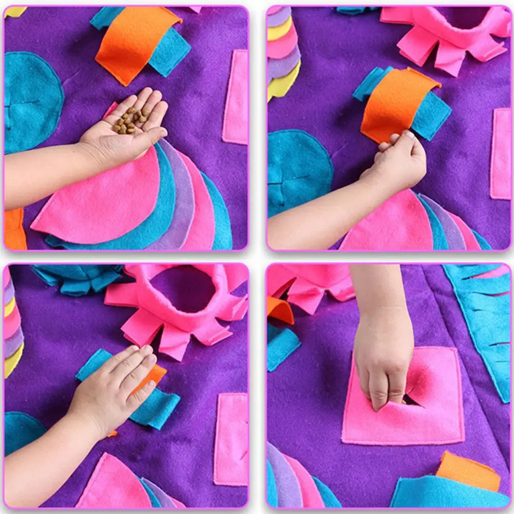 Pet Bite-Tolerant Slow Food Toy Dogs Sniff Mat Anti-Choke Release Horn Training Blanket