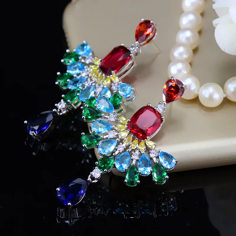 Fashionable and Colorful Zircon Dinner Earrings, Elegant Earrings, Stud Earrings, Stylish and Generous Women's
Fashionable and Colorful Zircon Dinner Earrings, Elegant Earrings, Stud Earrings, Stylish and Generous Women's