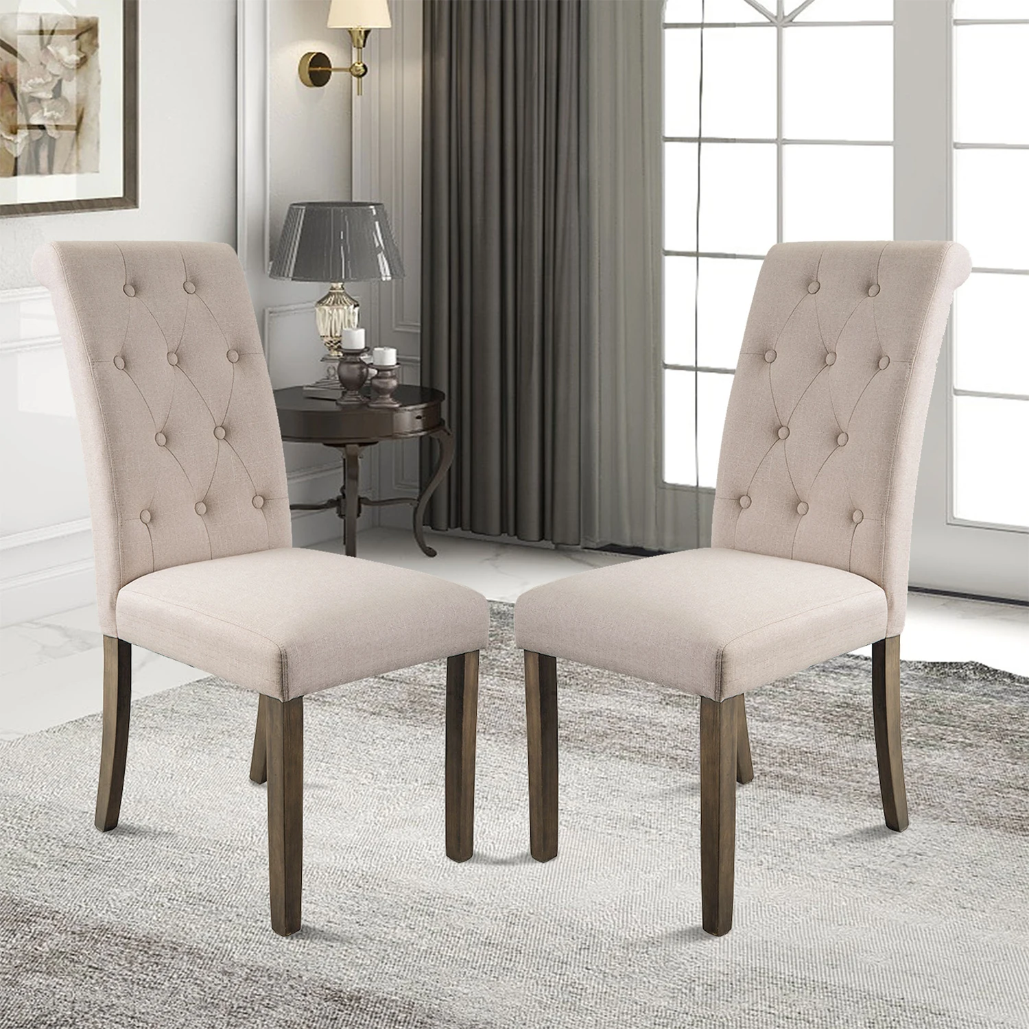 Comfortable Resilient Aristocratic Style Exquisite Chair Noble Elegant Solid Wood Tufted Premium Dining Room Set (Set of 2)
Comfortable Resilient Aristocratic Style Exquisite Chair Noble Elegant Solid Wood Tufted Premium Dining Room Set (Set of 2)