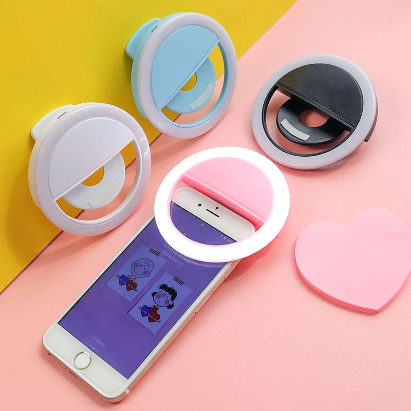 LED Selfie Ring Light Mobile Phone Makeup Supplement Lighting USB Charging Dark Night Enhance Phone Selfies Flashing Light
LED Selfie Ring Light Mobile Phone Makeup Supplement Lighting USB Charging Dark Night Enhance Phone Selfies Flashing Light